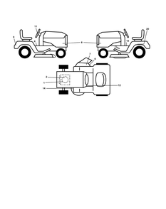Decals Group (7800735decal) Diagram and Parts List for 7800735-96042010000 2011 Briggs and Stratton Lawn Tractor
